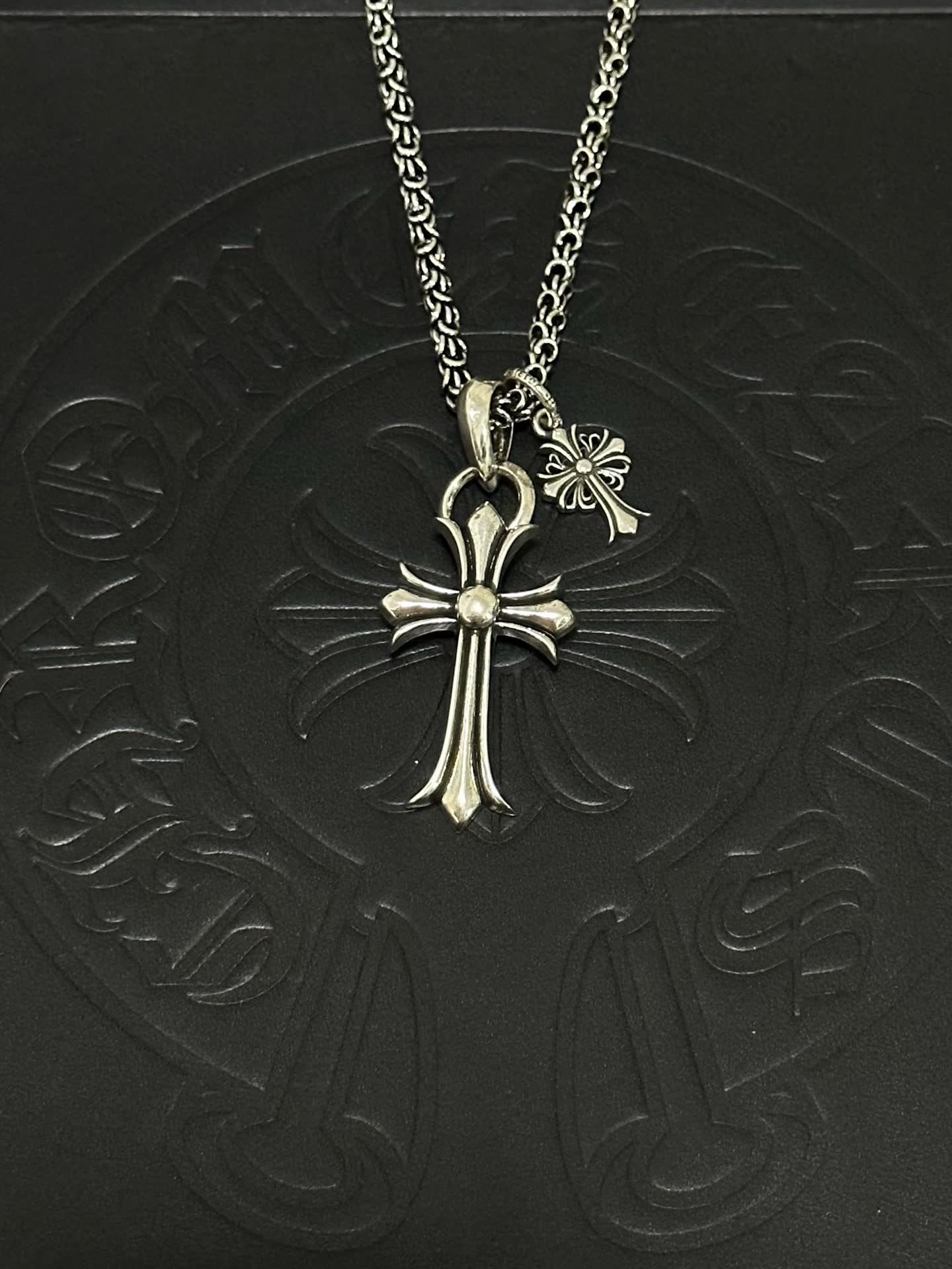 Chrome Hearts Silver Cross Pendant Necklace